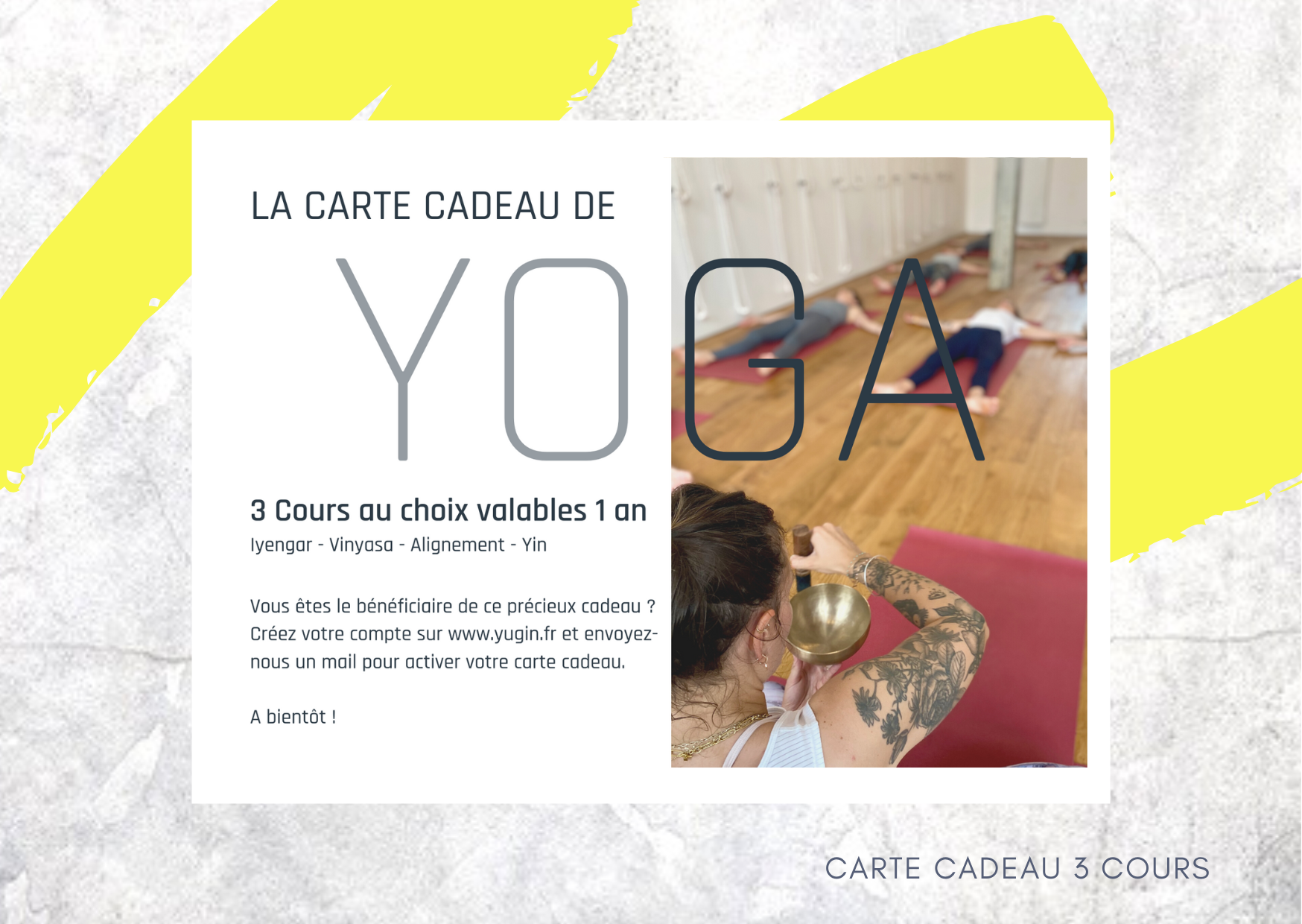 Carte cadeau 3 cours yoga 