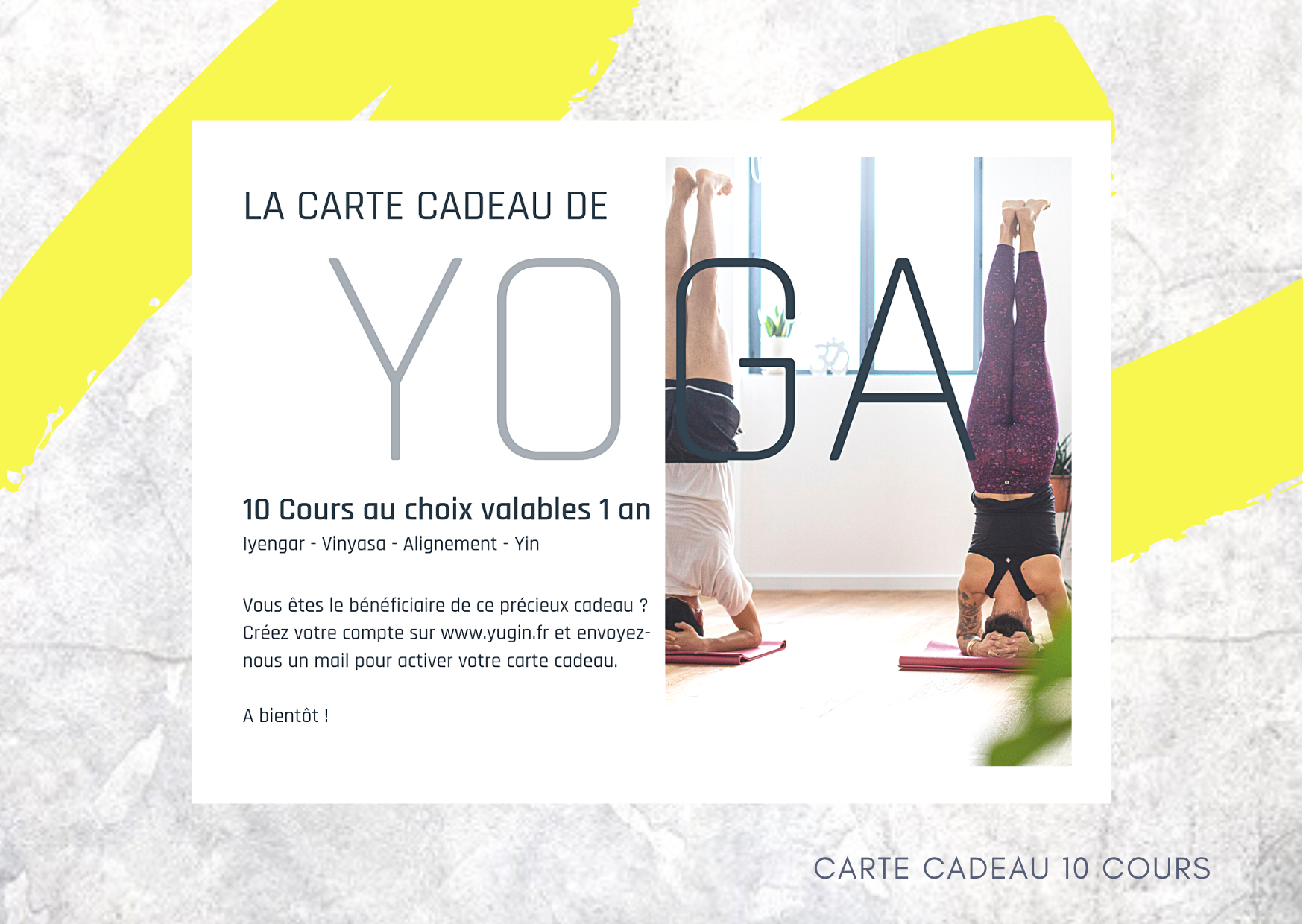 Carte cadeau 10 cours de yoga 